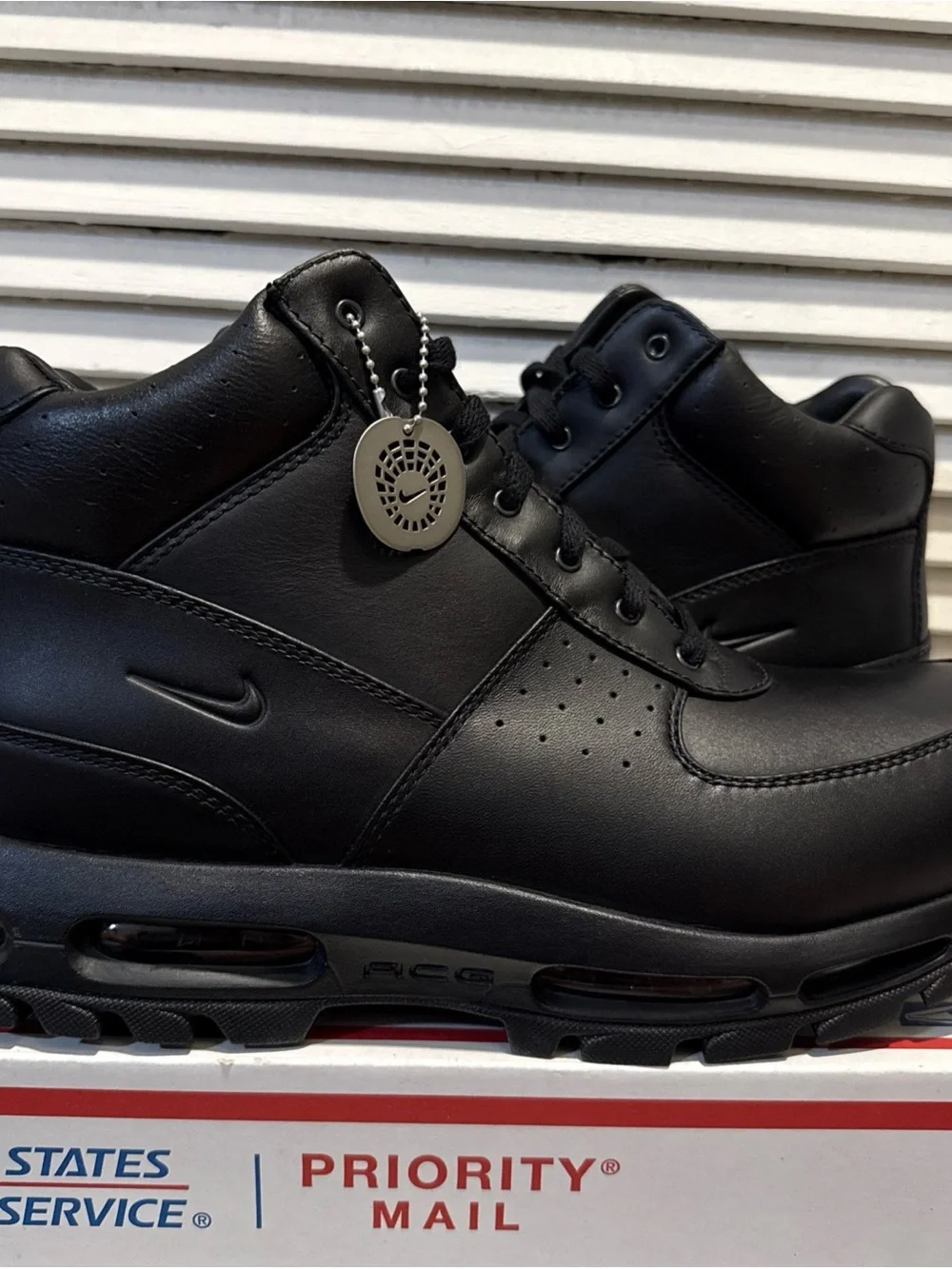 New Nike ACG Air Max Goadome Boots Leather Triple Black Men’s Size 14 865031-009